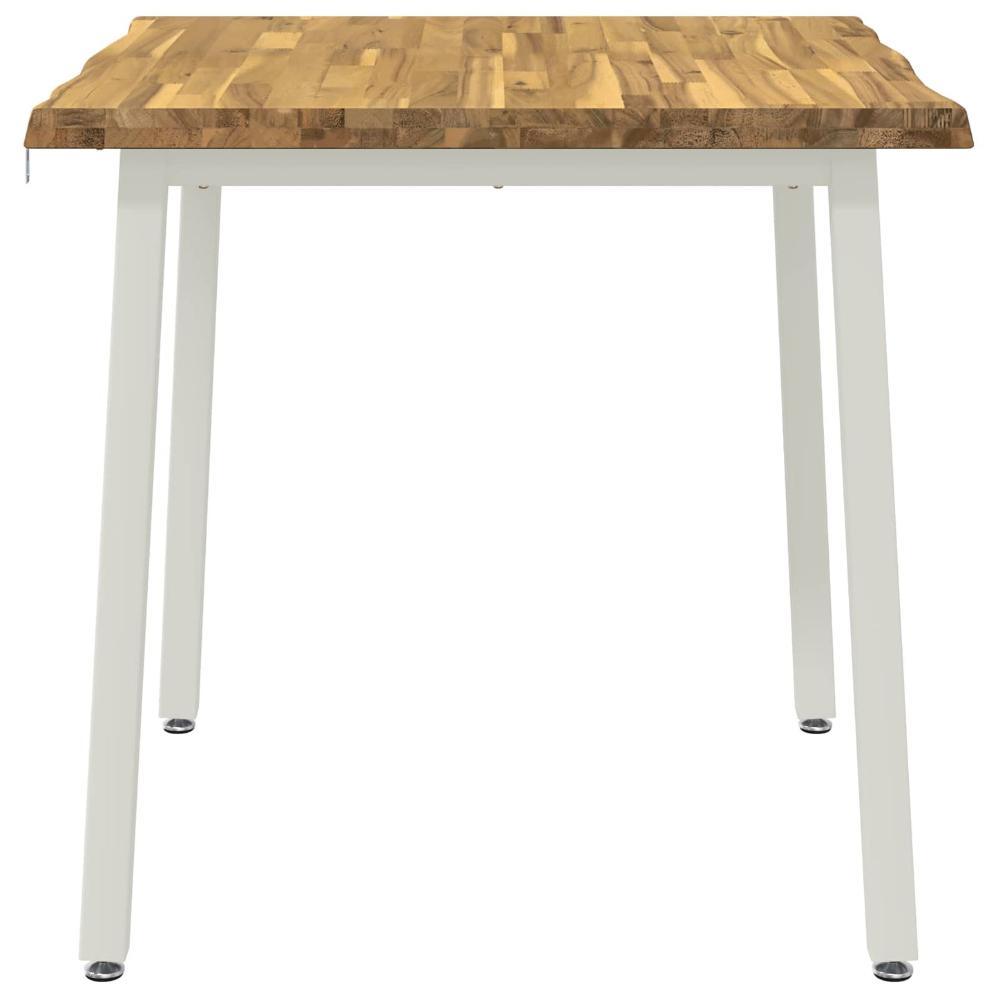 vidaXL 70 x 70 x 75 cm Solid Acacia Wood White Square