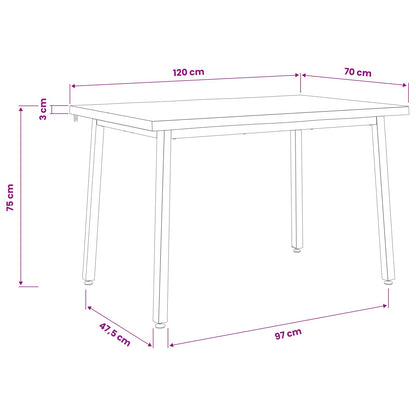 vidaXL 120 x 70 x 75 cm Solid Acacia Wood Dark Brown and White