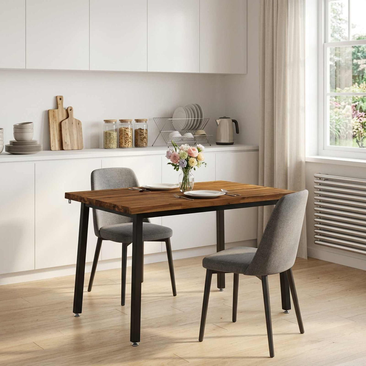 vidaXL Live Edge Dining Table 120 x 70 x 75 cm Solid Acacia Wood