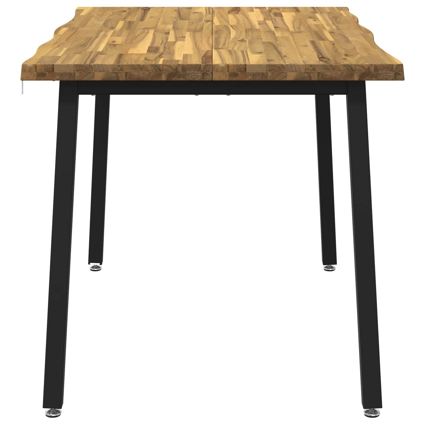 vidaXL 120 x 70 x 75 cm Solid Acacia Wood White and Black Rectangular