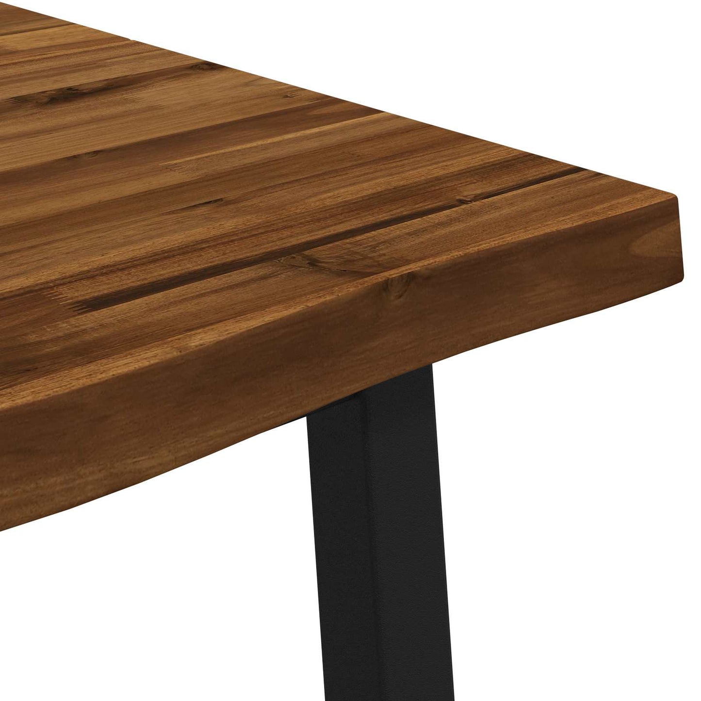vidaXL 120 x 80 x 75 cm Solid Acacia Wood Natural and Black
