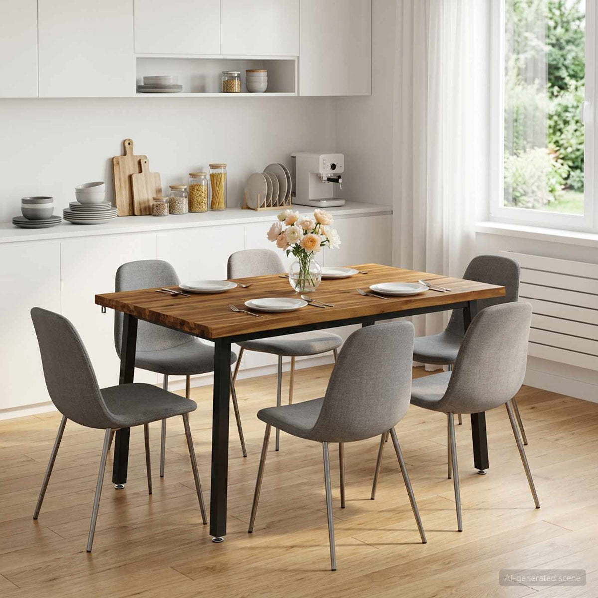 vidaXL 120 x 90 x 75 cm Solid Acacia Wood Natural and Black