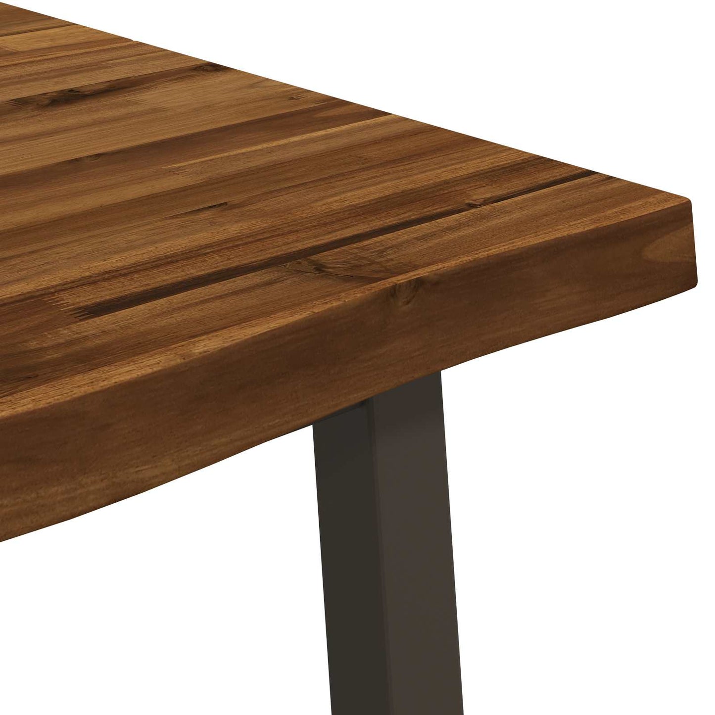 vidaXL 120 x 80 x 75 cm Solid Acacia Wood Natural and Coffee