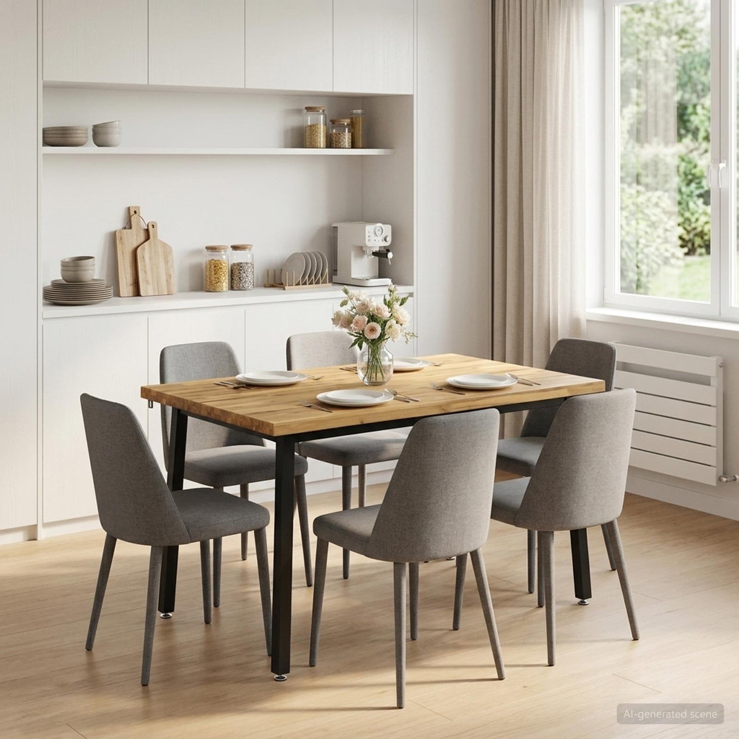 vidaXL 120 x 70 x 75 cm Solid Acacia Wood White and Black Rectangular