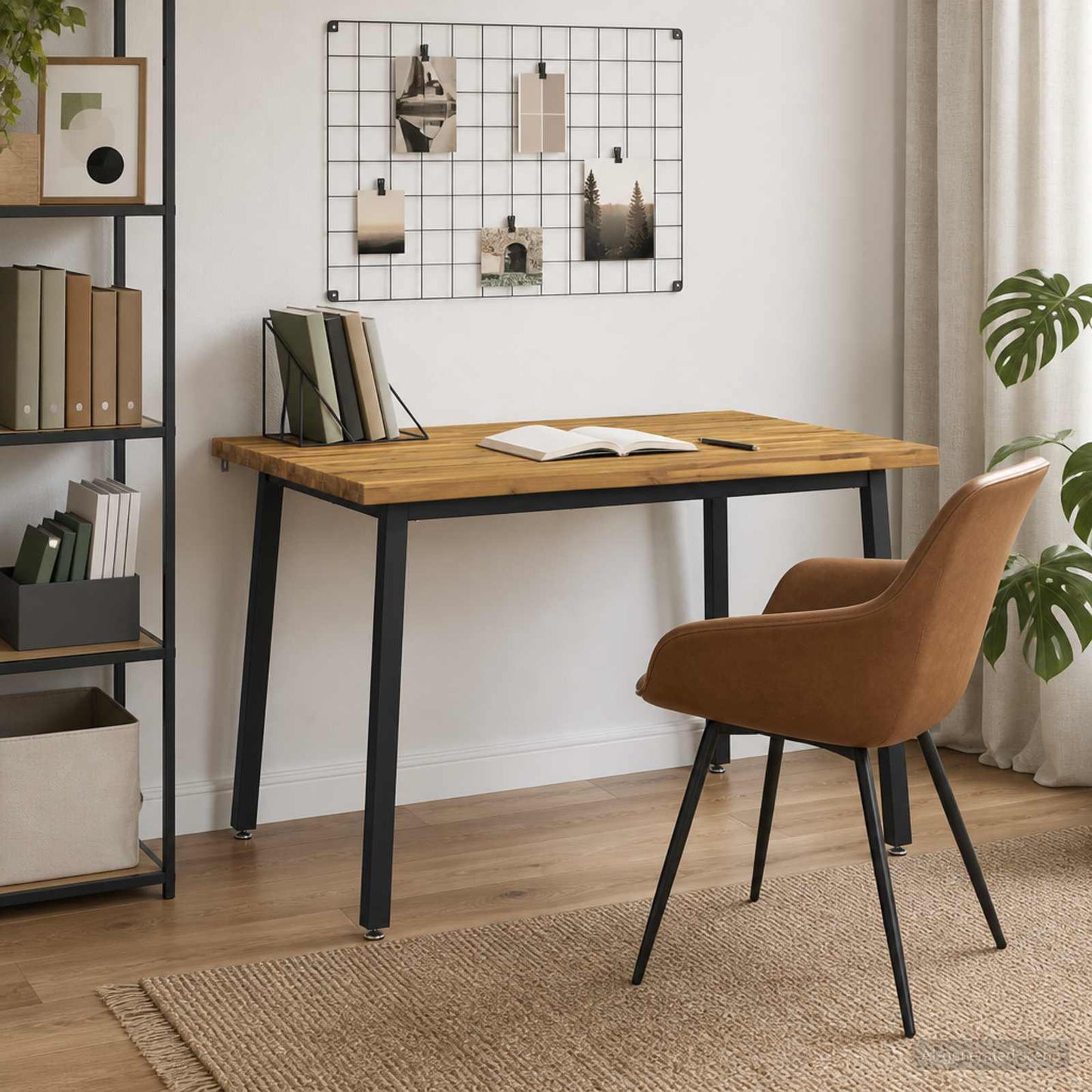 vidaXL 120 x 90 x 75 cm Solid Acacia Wood White and Black Rectangular