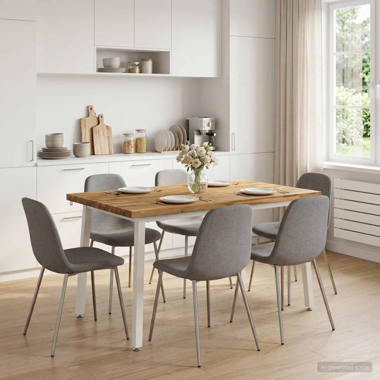 vidaXL 120 x 90 x 75 cm Solid Acacia Wood White Rectangular