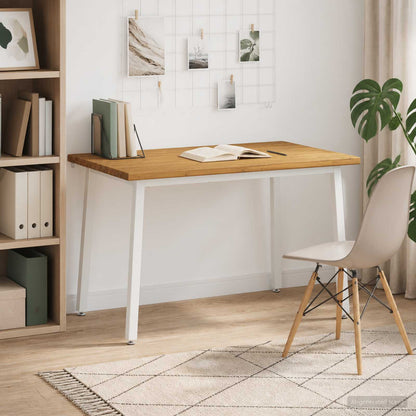 vidaXL 120 x 70 x 75 cm Solid Acacia Wood White Rectangular