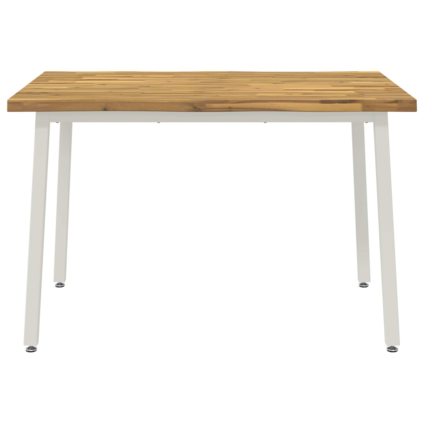 vidaXL 120 x 80 x 75 cm Solid Acacia Wood White Rectangular