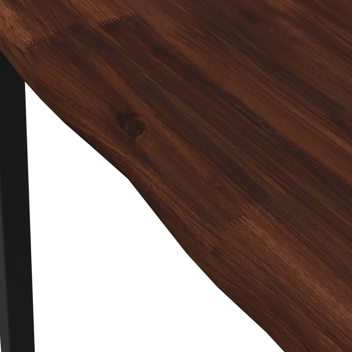 vidaXL 90 x 90 x 75 cm Solid Acacia Wood Dark Brown and Black Square