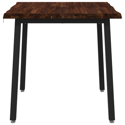 vidaXL 90 x 90 x 75 cm Solid Acacia Wood Dark Brown and Black Square