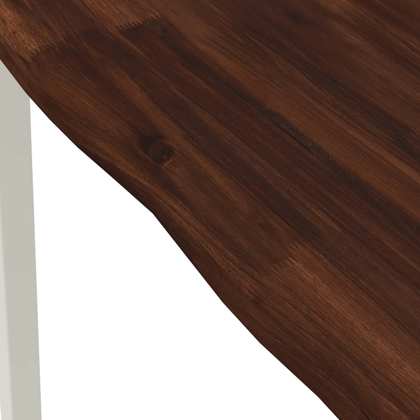 vidaXL 90 x 90 x 75 cm Solid Acacia Wood Dark Brown and White Square