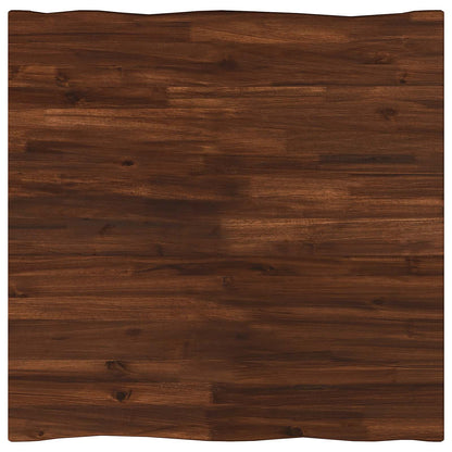 vidaXL 90 x 90 x 75 cm Solid Acacia Wood Dark Brown and White Square
