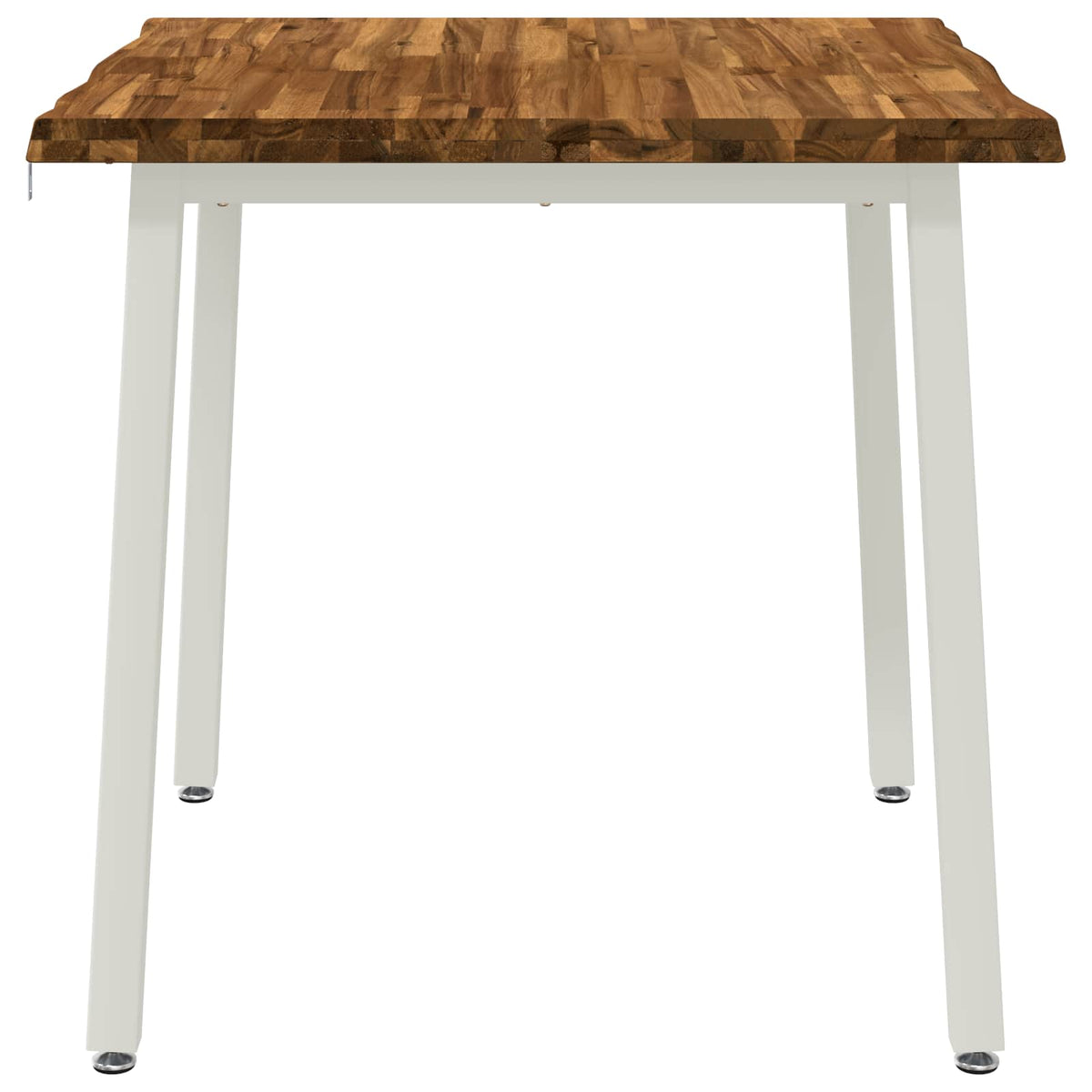 vidaXL 90 x 90 x 75 cm Solid Acacia Wood Natural and White Square