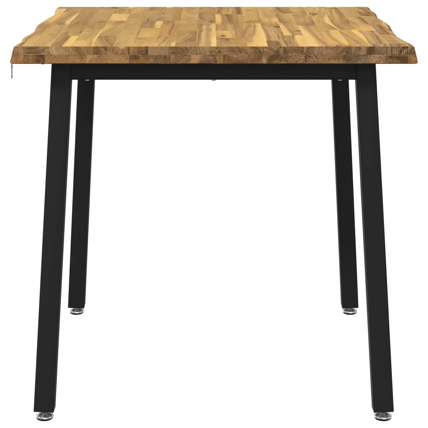 vidaXL 90 x 90 x 75 cm Solid Acacia Wood White and Black Square