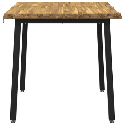 vidaXL 90 x 90 x 75 cm Solid Acacia Wood White and Black Square