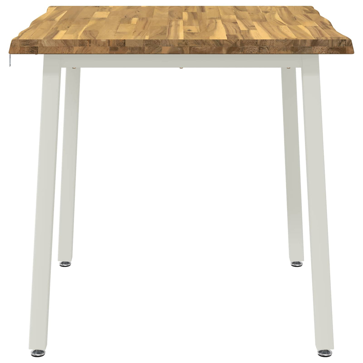 vidaXL 90 x 90 x 75 cm Solid Acacia Wood White Square