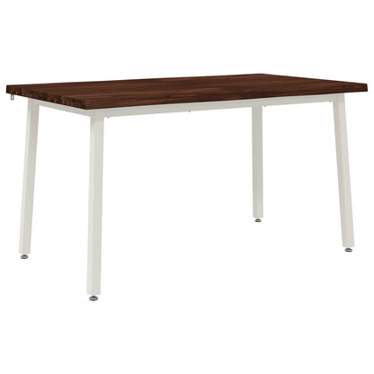 vidaXL 120 x 90 x 75 cm Solid Acacia Wood Dark Brown and White