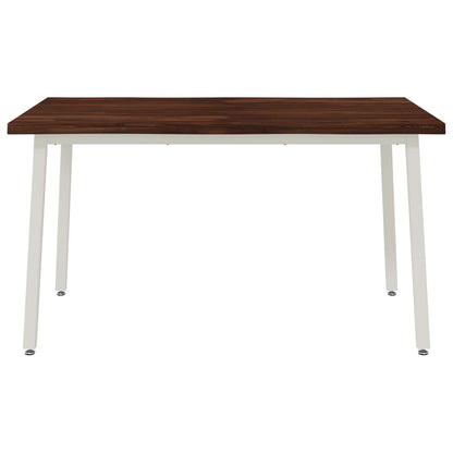 vidaXL 120 x 90 x 75 cm Solid Acacia Wood Dark Brown and White