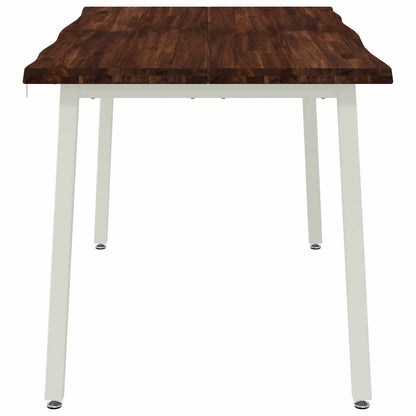 vidaXL 120 x 90 x 75 cm Solid Acacia Wood Dark Brown and White