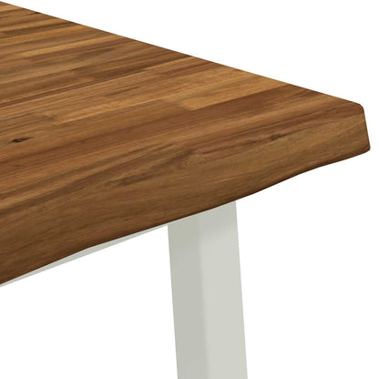 vidaXL 120 x 90 x 75 cm Solid Acacia Wood Natural and White
