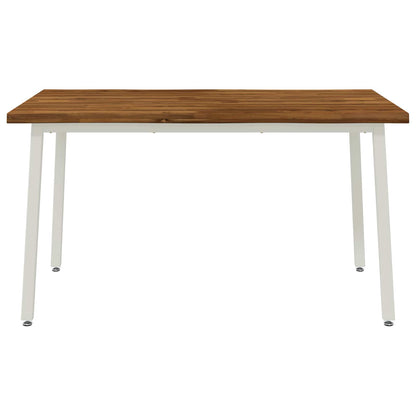 vidaXL 120 x 90 x 75 cm Solid Acacia Wood Natural and White