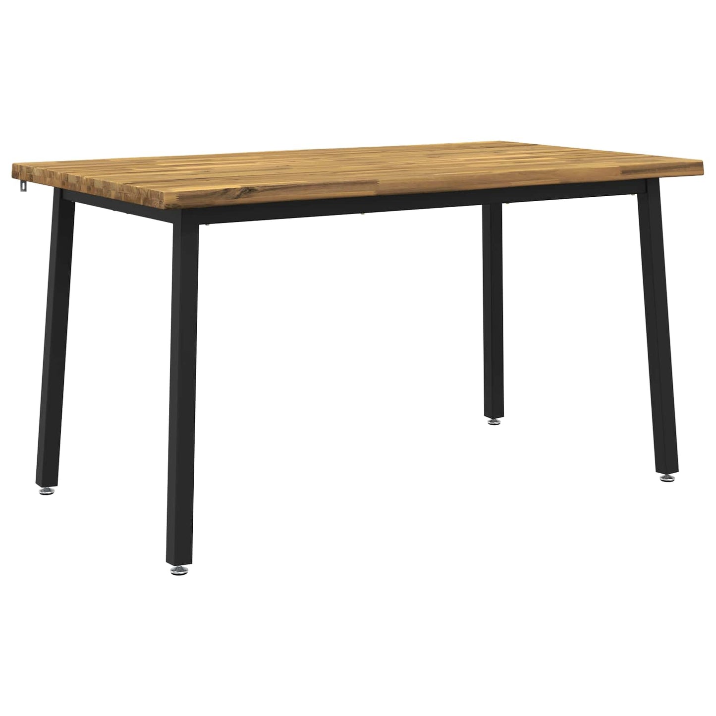 vidaXL 120 x 90 x 75 cm Solid Acacia Wood White and Black Rectangular