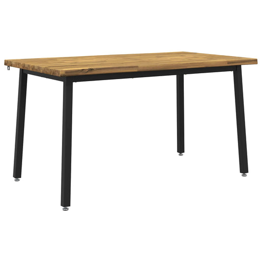 vidaXL 120 x 90 x 75 cm Solid Acacia Wood White and Black Rectangular