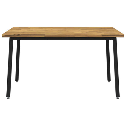 vidaXL 120 x 90 x 75 cm Solid Acacia Wood White and Black Rectangular