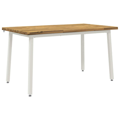 vidaXL 120 x 90 x 75 cm Solid Acacia Wood White Rectangular