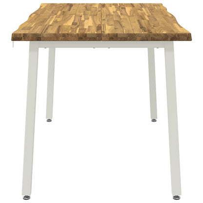 vidaXL 120 x 90 x 75 cm Solid Acacia Wood White Rectangular