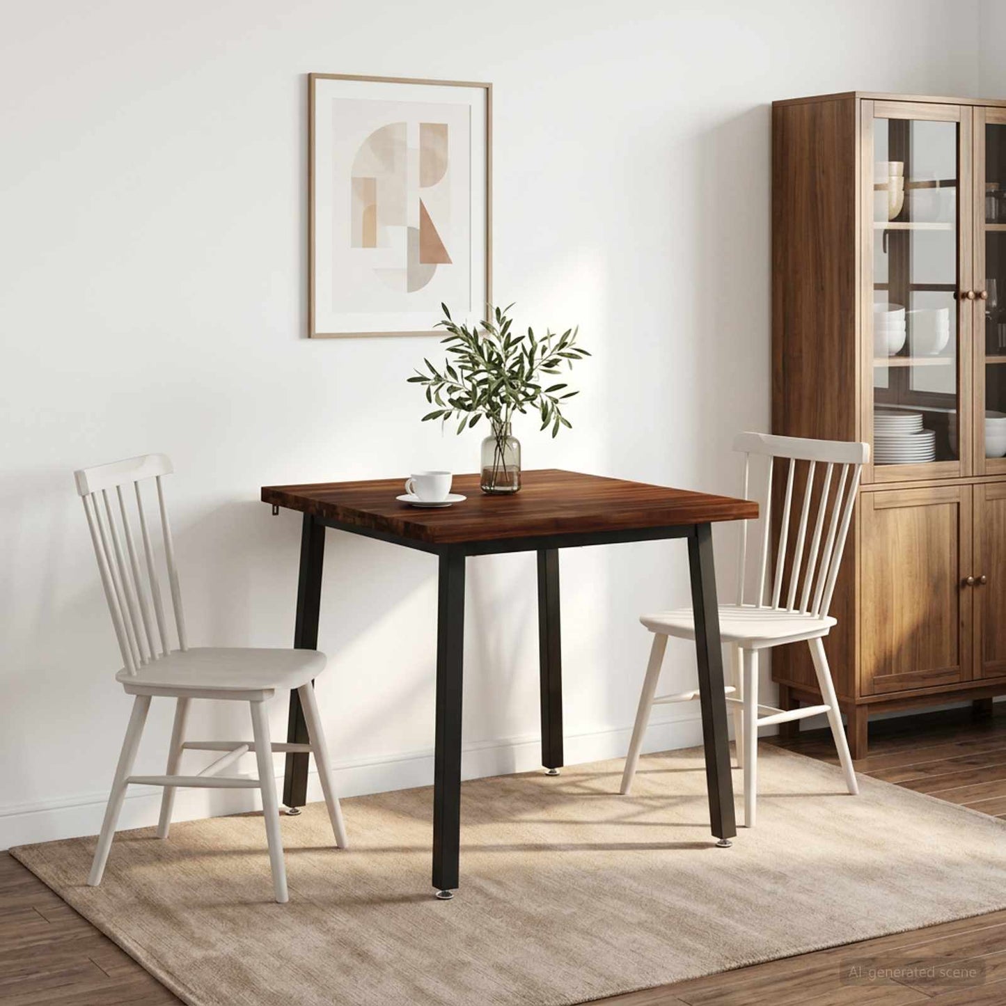 vidaXL 60 x 55 x 75 cm Solid Acacia Wood Dark Brown and Black