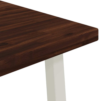 vidaXL 60 x 55 x 75 cm Solid Acacia Wood Dark Brown and White