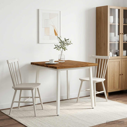 vidaXL 60 x 55 x 75 cm Solid Acacia Wood Natural and White Rectangular