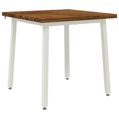 vidaXL 60 x 55 x 75 cm Solid Acacia Wood Natural and White Rectangular