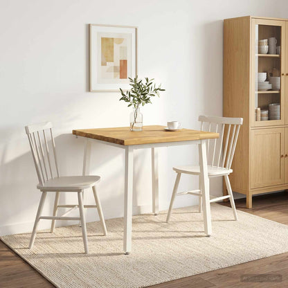 vidaXL 70 x 70 x 75 cm Solid Acacia Wood White Square