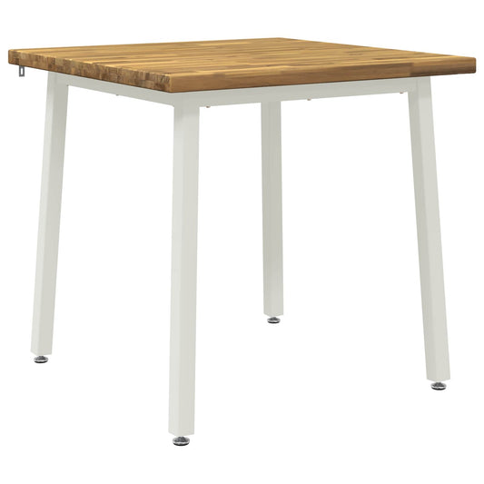 vidaXL 60 x 55 x 75 cm Solid Acacia Wood White Rectangular