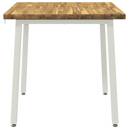 vidaXL 60 x 55 x 75 cm Solid Acacia Wood White Rectangular