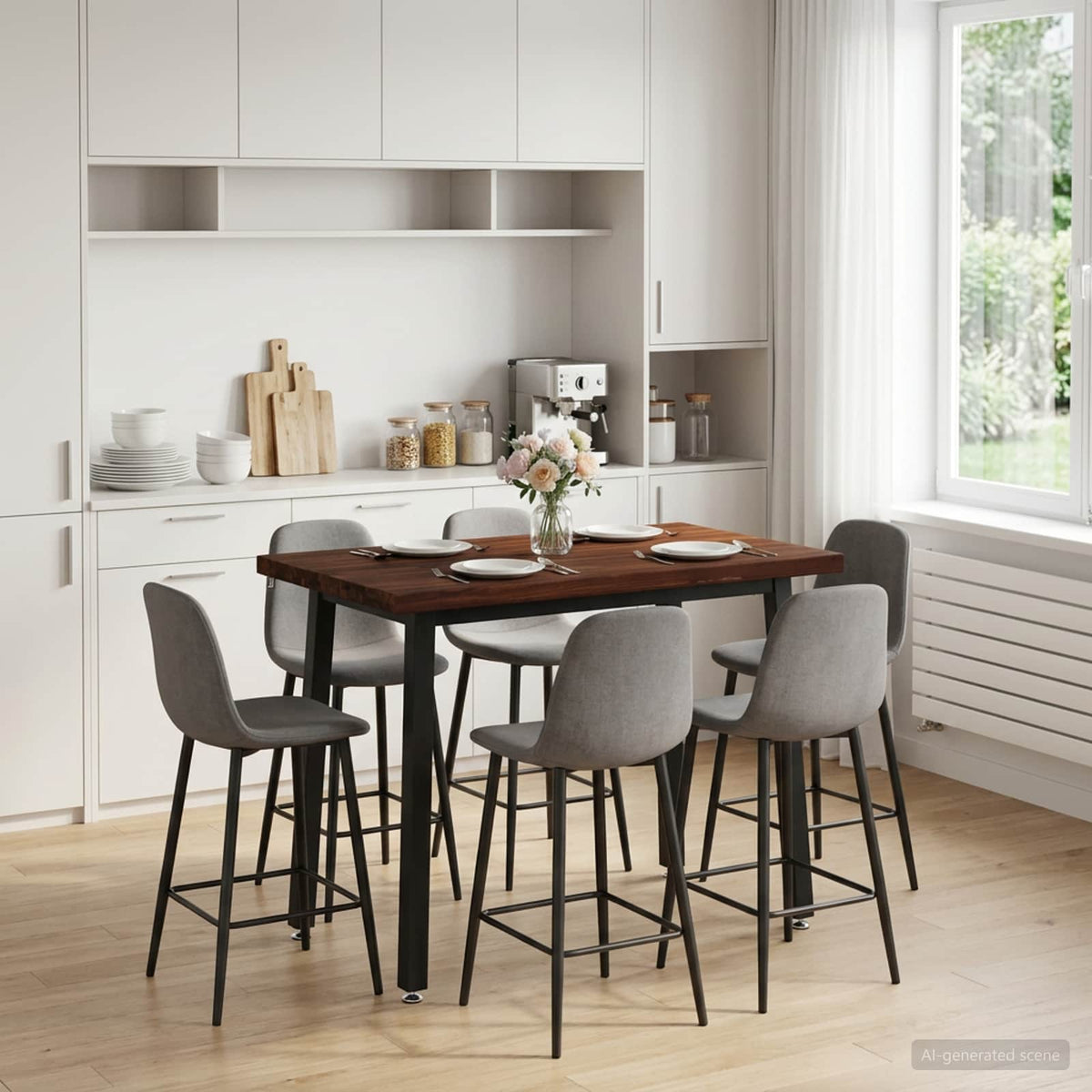 vidaXL 110 x 55 x 75 cm Solid Acacia Wood Dark Brown and Black