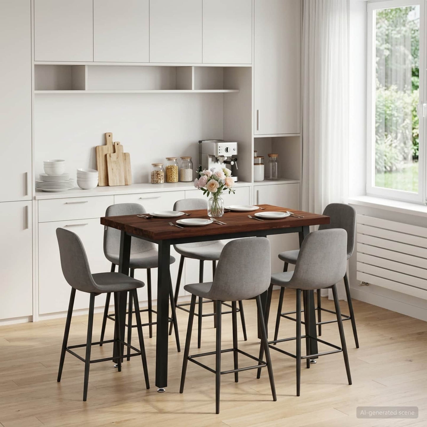 vidaXL 90 x 55 x 75 cm Solid Acacia Wood Dark Brown and Black