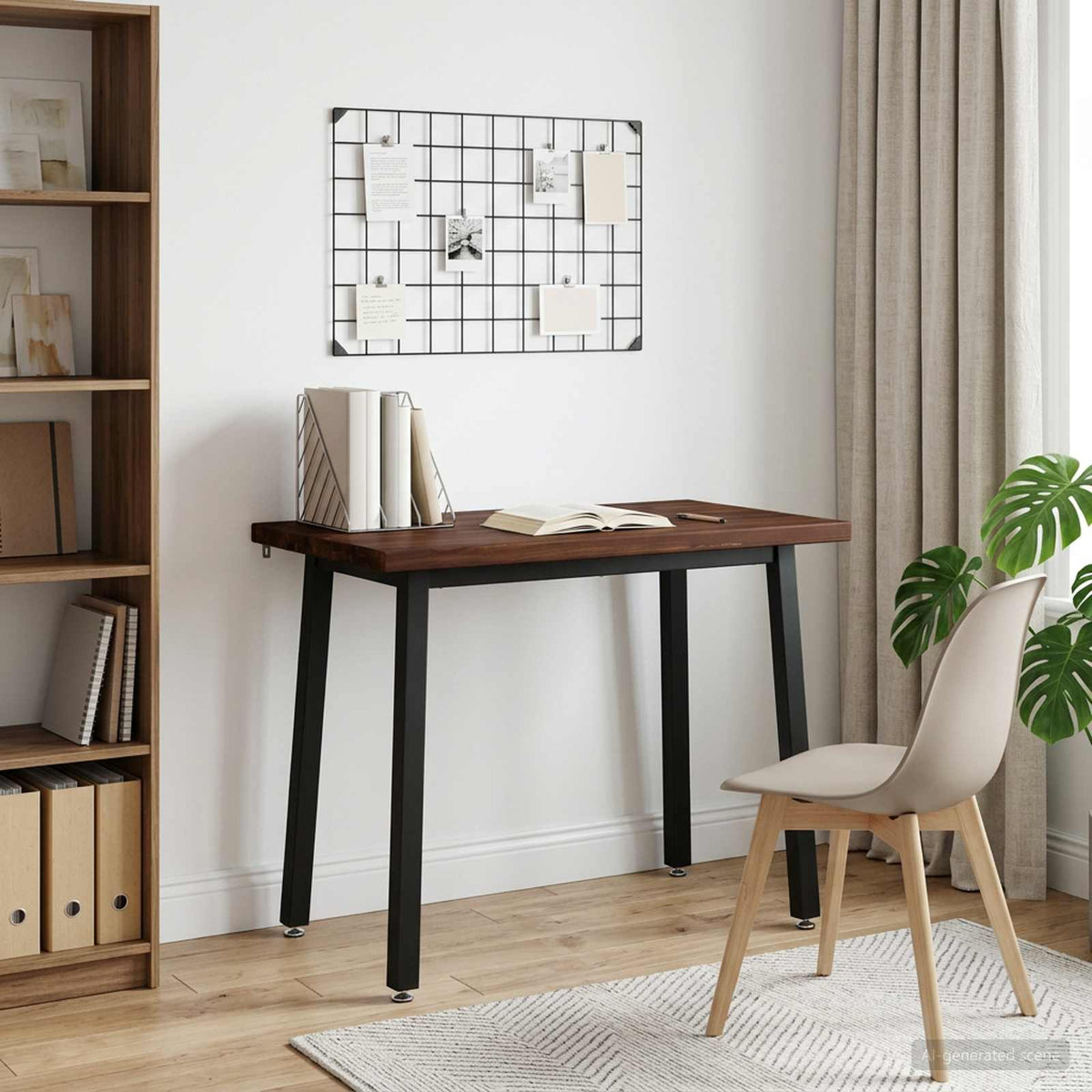 vidaXL 110 x 55 x 75 cm Solid Acacia Wood Dark Brown and Black