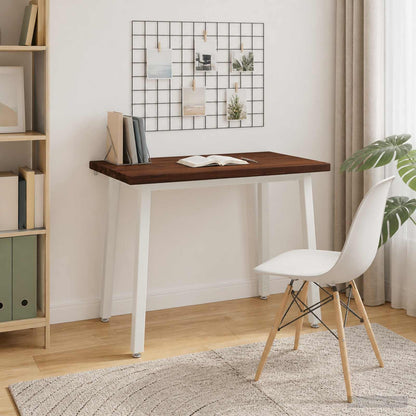 vidaXL 110 x 55 x 75 cm Solid Acacia Wood Dark Brown and White