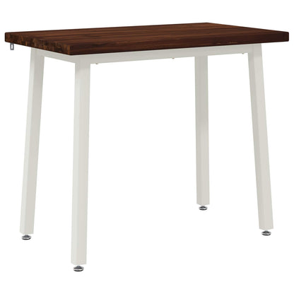 vidaXL 90 x 55 x 75 cm Solid Acacia Wood Dark Brown and White