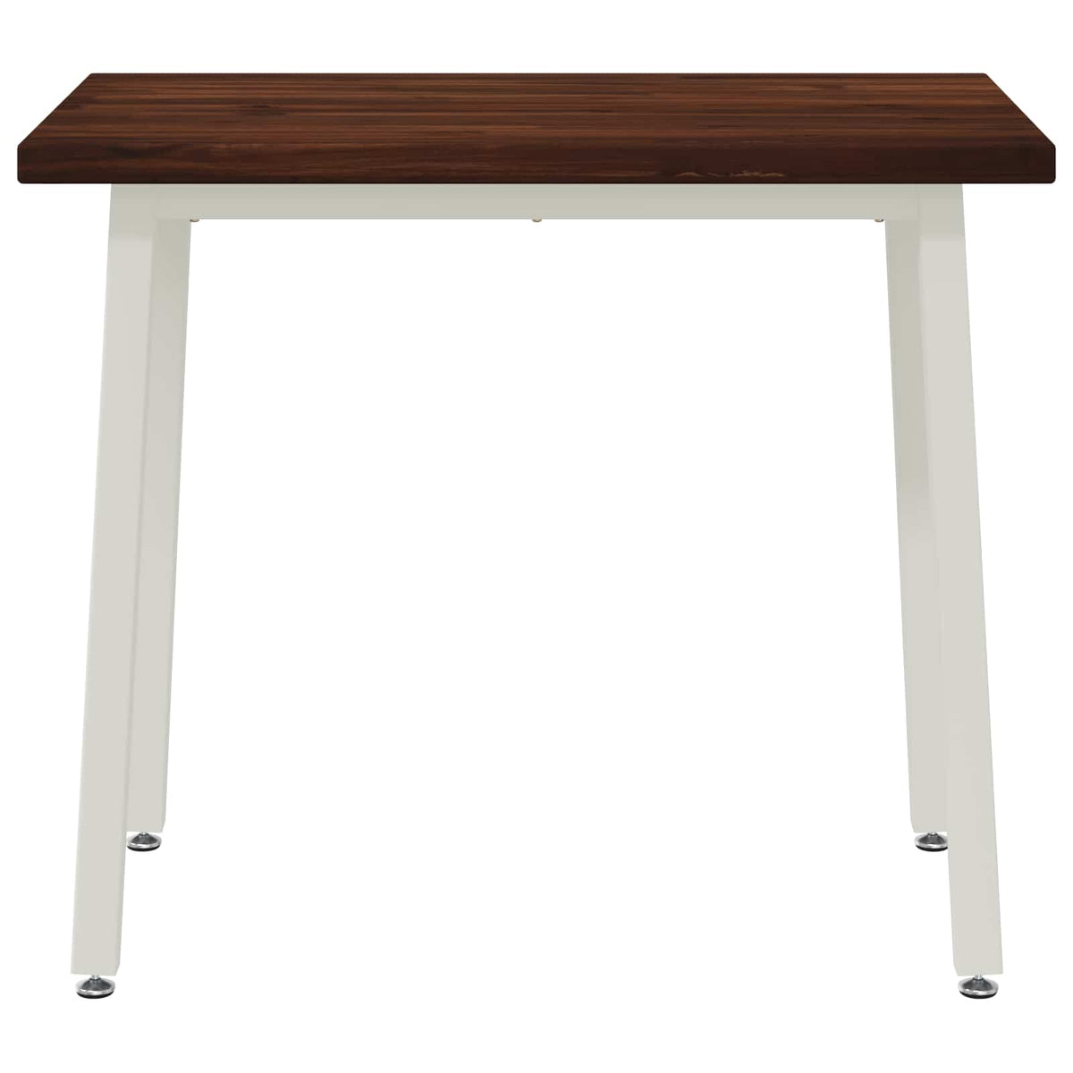 vidaXL 90 x 55 x 75 cm Solid Acacia Wood Dark Brown and White