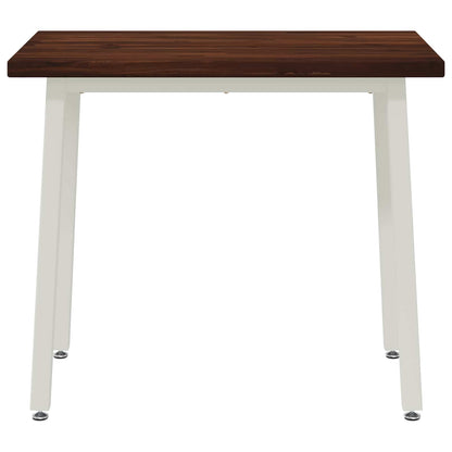 vidaXL 90 x 55 x 75 cm Solid Acacia Wood Dark Brown and White