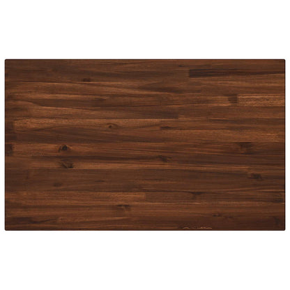 vidaXL 90 x 55 x 75 cm Solid Acacia Wood Dark Brown and White