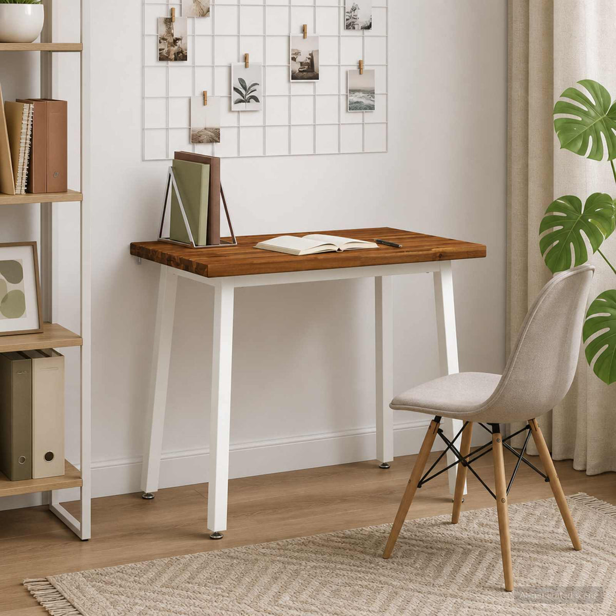 vidaXL 110 x 55 x 75 cm Solid Acacia Wood Natural and White