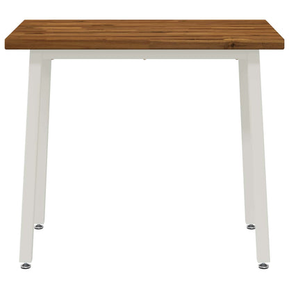 vidaXL 90 x 55 x 75 cm Solid Acacia Wood Natural and White Rectangular