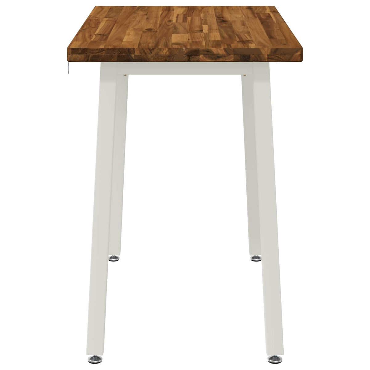 vidaXL 90 x 55 x 75 cm Solid Acacia Wood Natural and White Rectangular