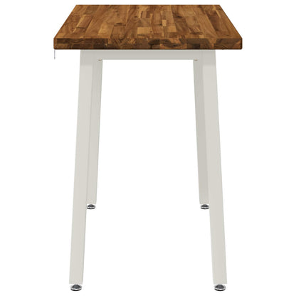 vidaXL 90 x 55 x 75 cm Solid Acacia Wood Natural and White Rectangular