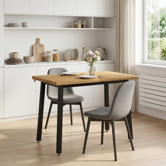 vidaXL 90 x 55 x 75 cm Solid Acacia Wood White and Black Rectangular